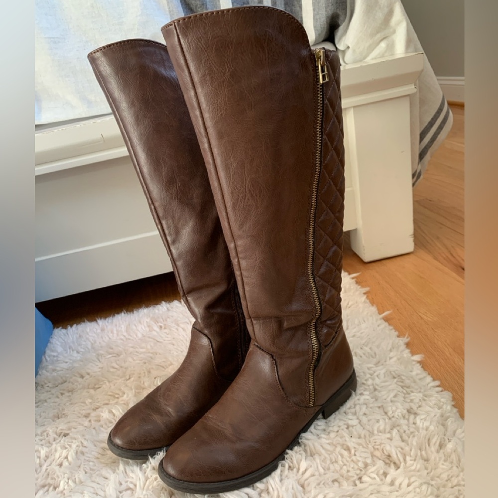 Brown Knee High Riding Boots